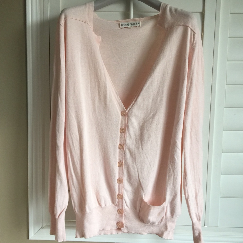 Diab’less pink long cardigan 100% cotton